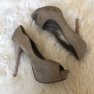 Charlotte Russe tan faux suede high heels